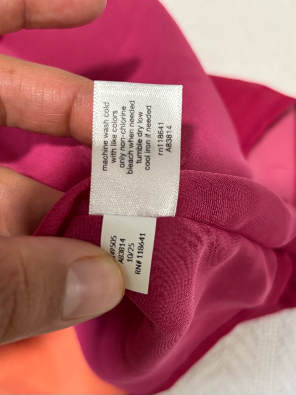 Lane Bryant Magenta & Orange V-Neck Swim Cover-Up Tunic with Drawstring - Picture 9 of 10